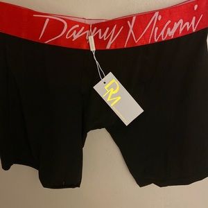 Danny Miami Men's Medium Red Black Long Boxer